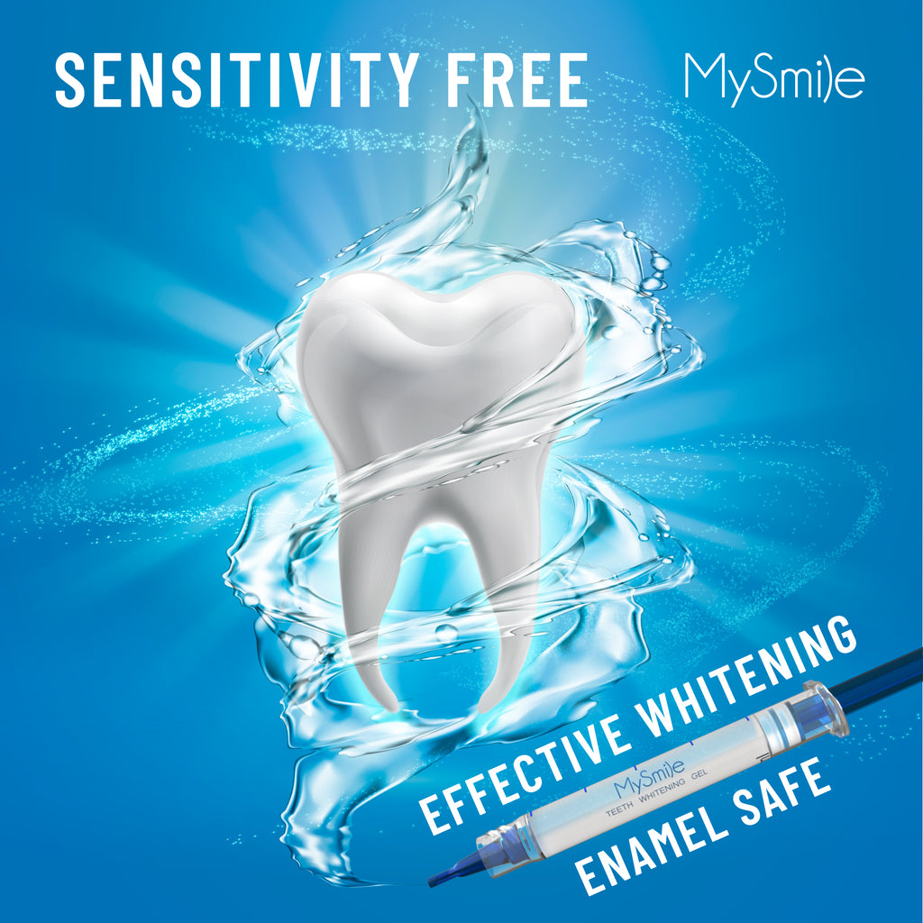 MySmile 35% Carbamide Peroxide Teeth Whitening Kit with Light Tray, 3*3ml Bleaching Gels, Tooth Whitener
