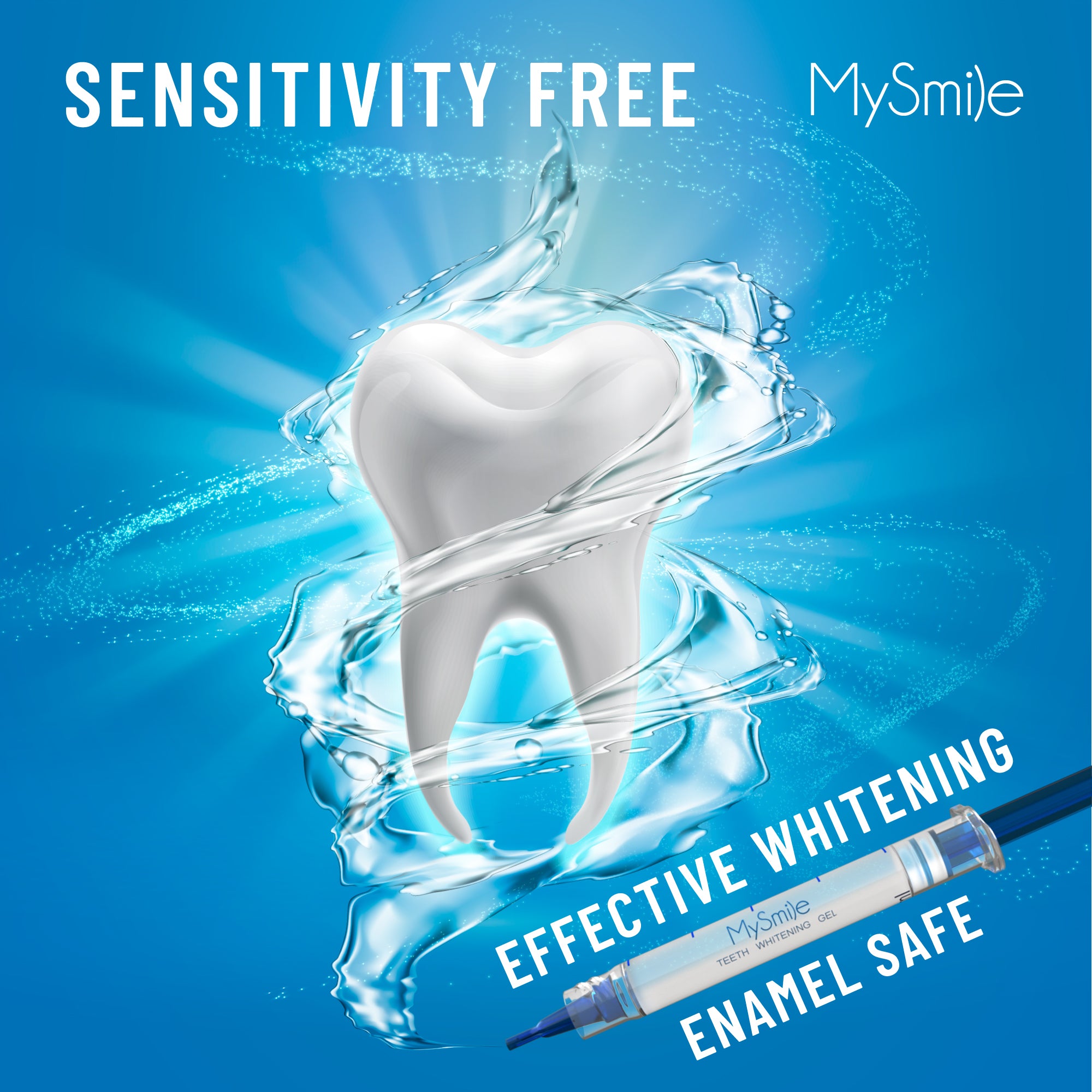 MySmile 35% Carbamide Peroxide Teeth Whitening Kit with Light Tray, 3*3ml Bleaching Gels, Tooth Whitener