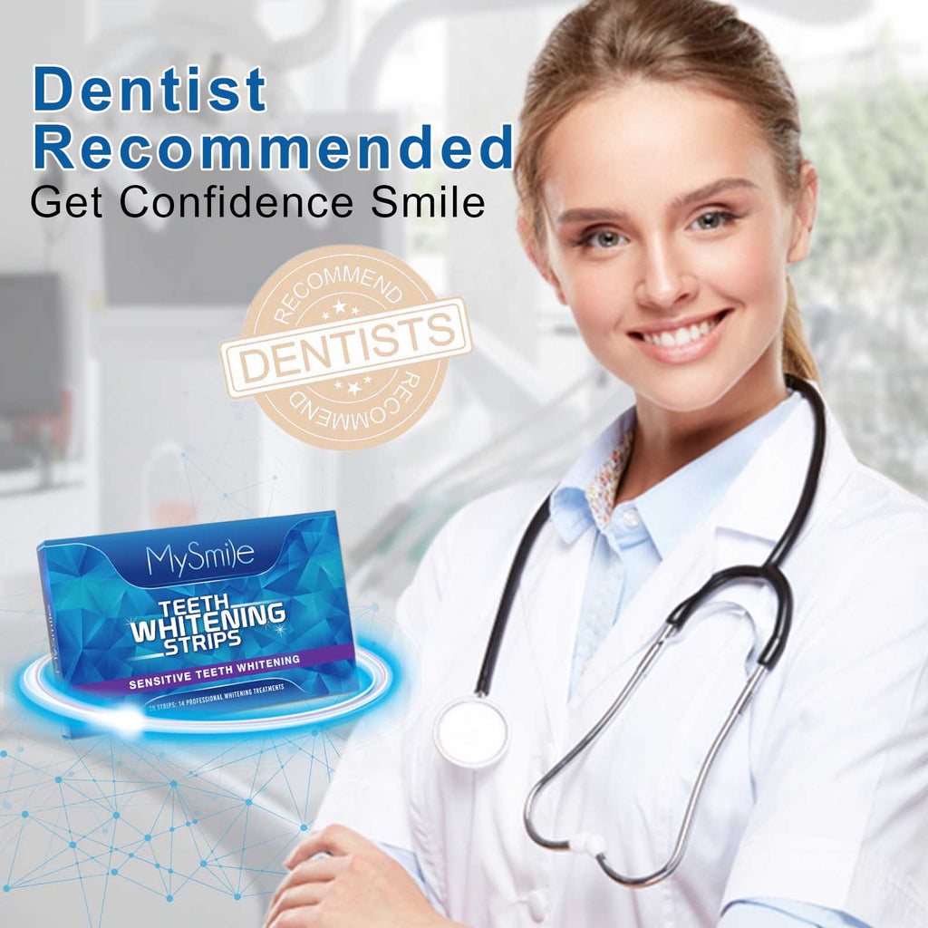 MySmile 6% Hydrogen Peroxide Teeth Whitening Strips (Dry White Strips)