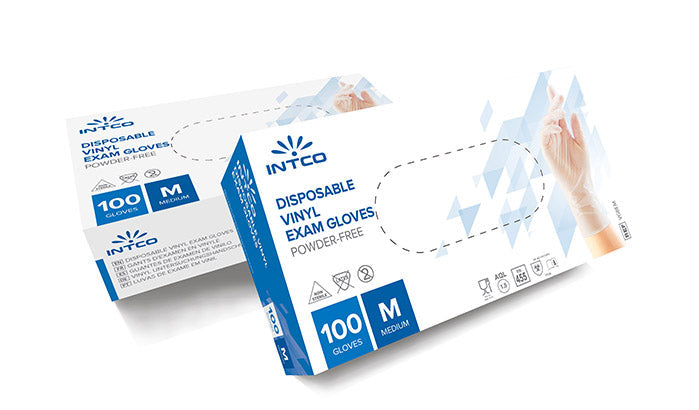 Basic Medical Clear Vinyl Synthetic Exam Gloves case of 1000