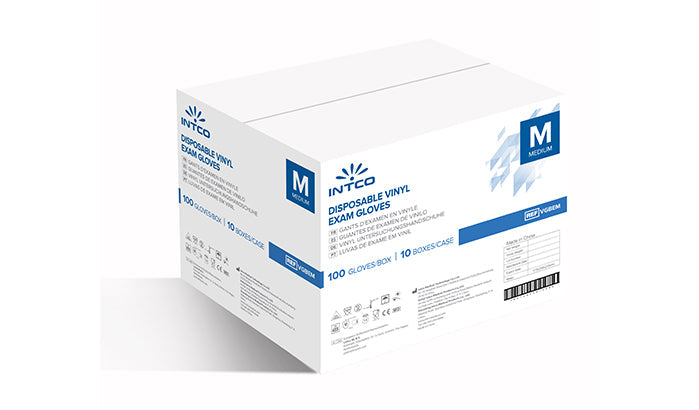 Basic Medical Clear Vinyl Synthetic Exam Gloves case of 1000