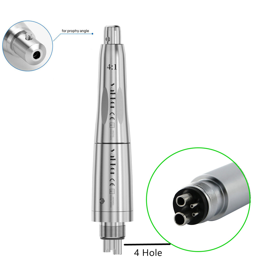 Vakker® Dental Hygiene 4 Hole Prophy Air Motor + 4:1 Straight Reduction Handpiece Set