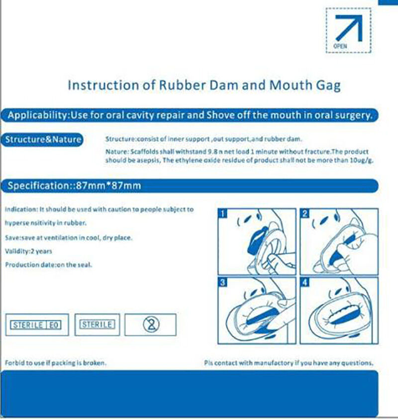 Disposable Sterile Rubber Dam Cheek Retractor 10/pkG