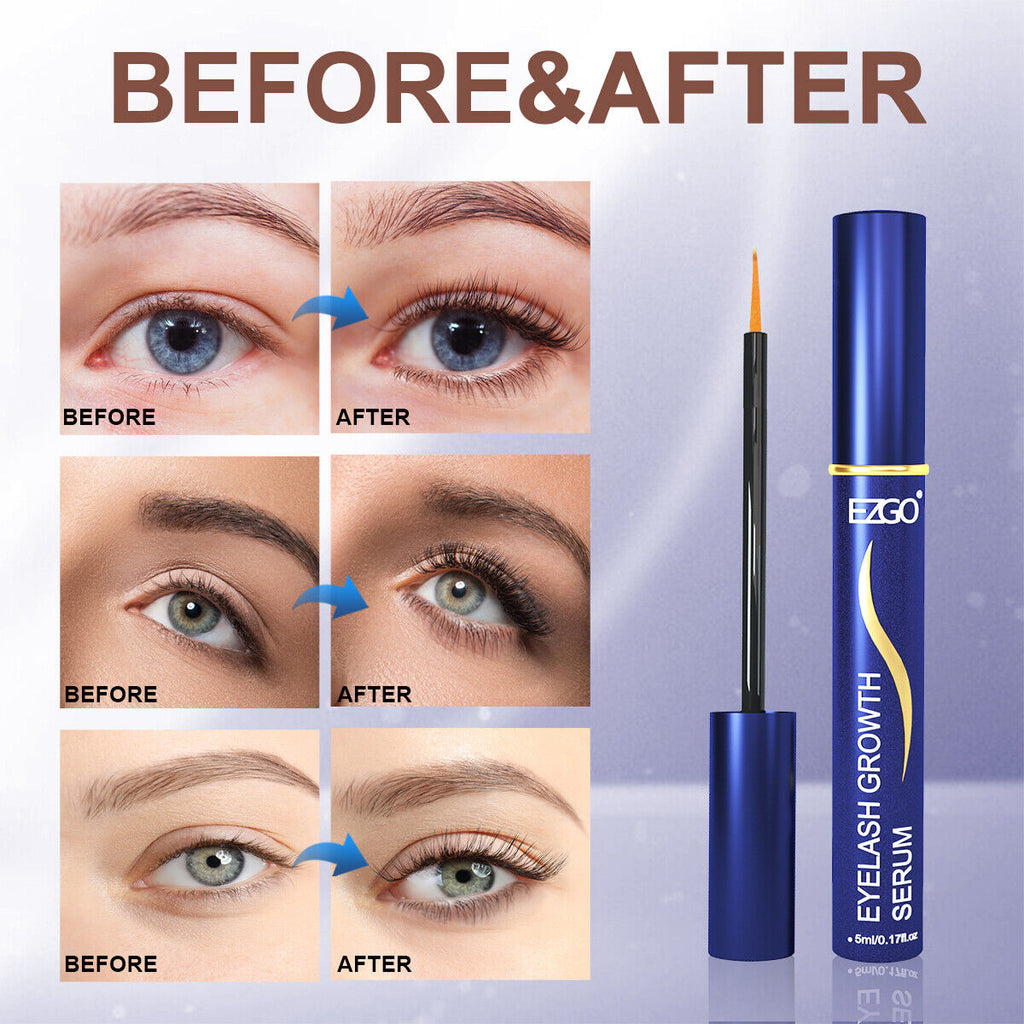 EZGO 5ml Eyelash Eyebrow Growth Enhancing Serum Thicker Longer Eye Lash Rapid Fast