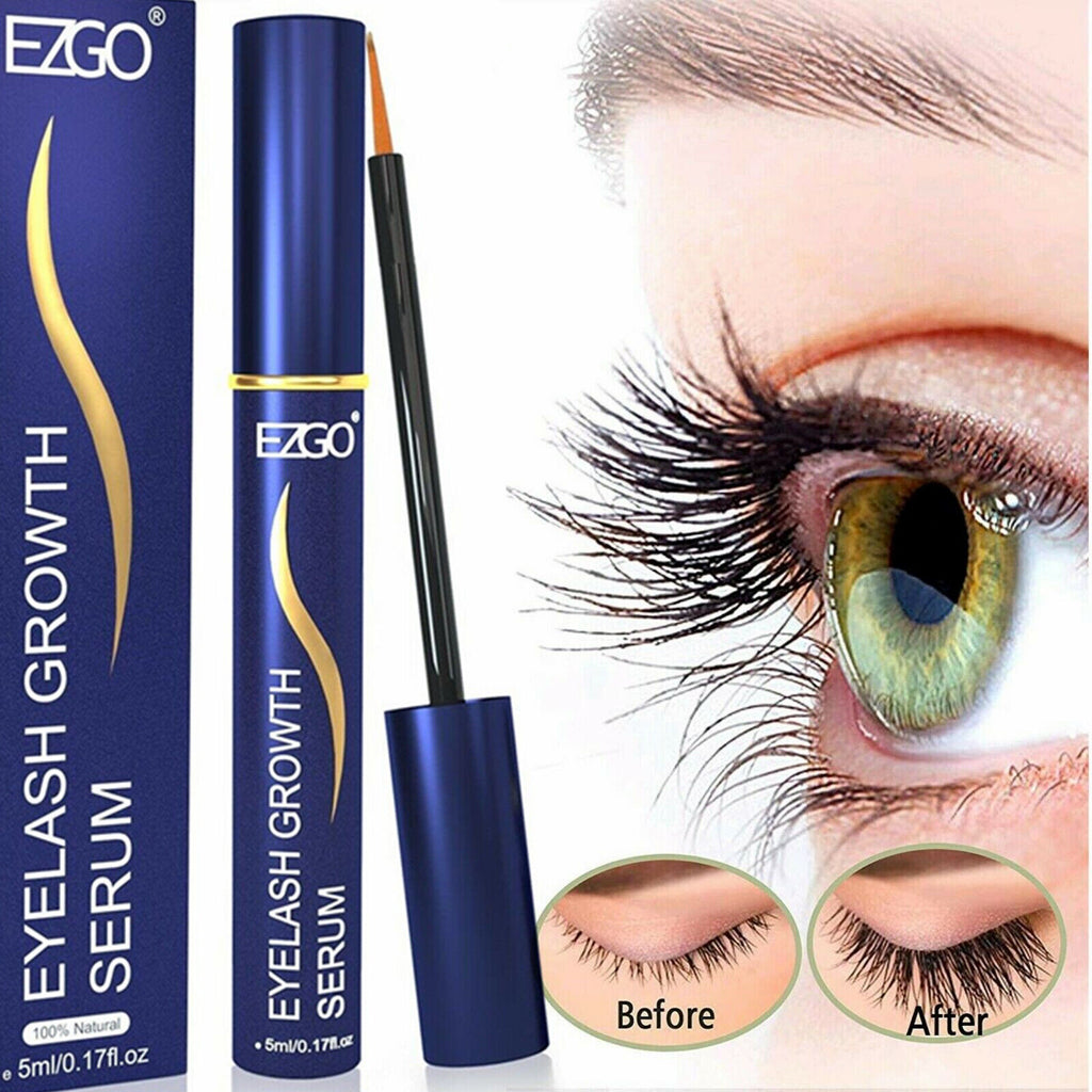 EZGO 5ml Eyelash Eyebrow Growth Enhancing Serum Thicker Longer Eye Lash Rapid Fast