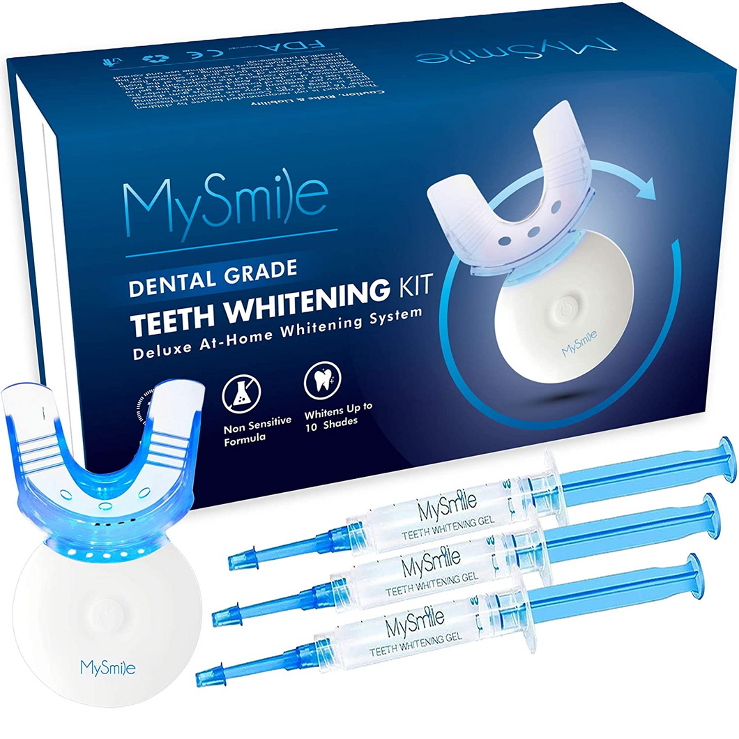 MySmile 35% Carbamide Peroxide Teeth Whitening Kit with Light Tray, 3*3ml Bleaching Gels, Tooth Whitener