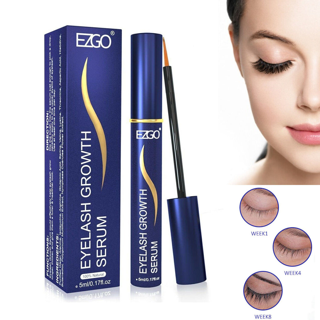 EZGO 5ml Eyelash Eyebrow Growth Enhancing Serum Thicker Longer Eye Lash Rapid Fast