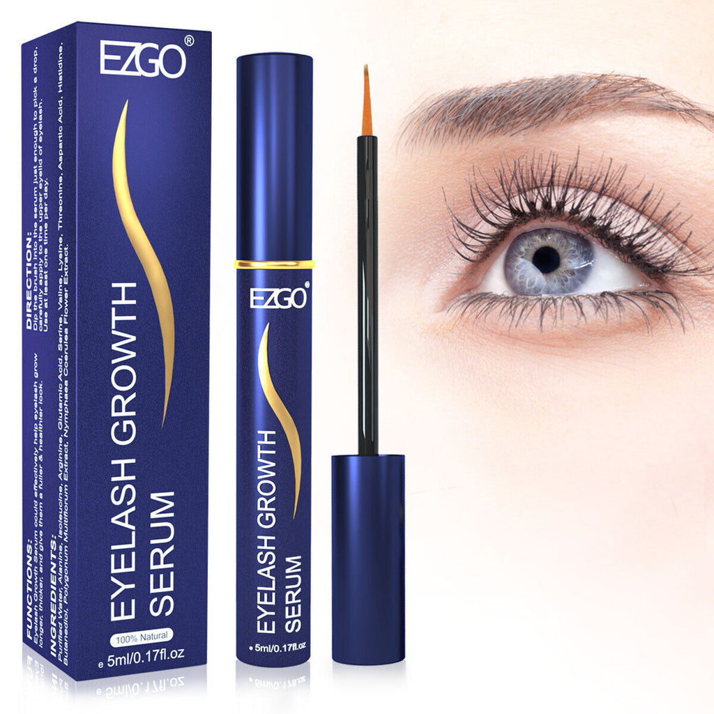 EZGO 5ml Eyelash Eyebrow Growth Enhancing Serum Thicker Longer Eye Lash Rapid Fast