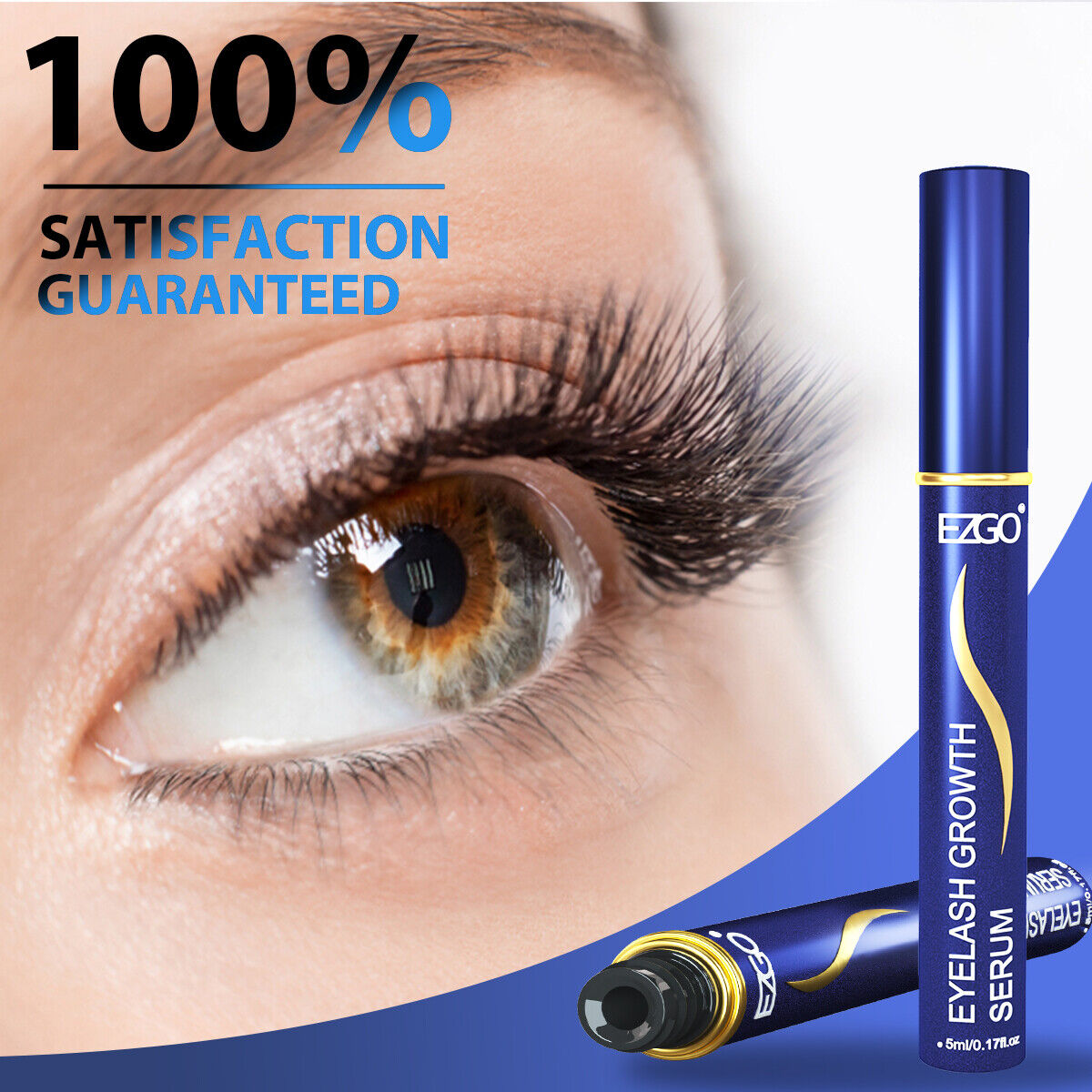 EZGO 5ml Eyelash Eyebrow Growth Enhancing Serum Thicker Longer Eye Lash Rapid Fast
